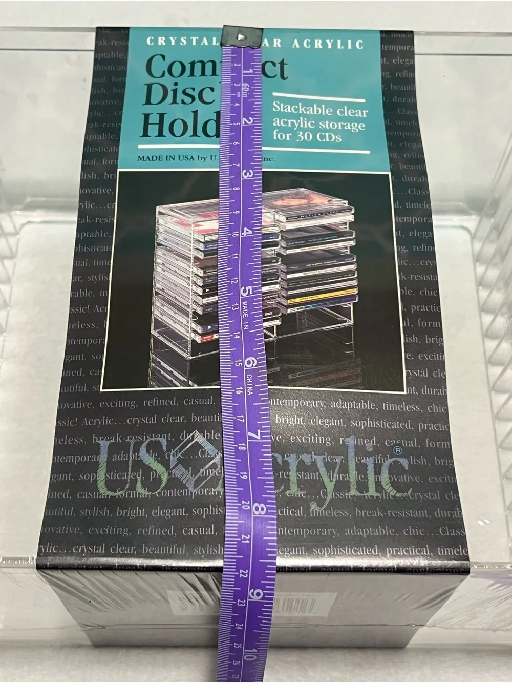 Acrylic Clear Compact Disc Holder- Holds 30 CD’s